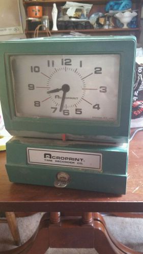 ACROPRINT TIME CLOCK WITH KEY, TIME RECORDER