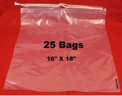 25  drawstring tote shoe bag clear plastic bags 16&#034; x 18&#034;  new for sale