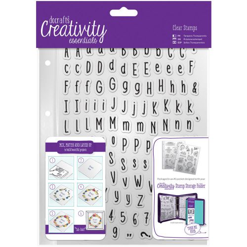 Creativity Essentials A5 Clear Stamp Set 128/Pkg-Alphas Folk