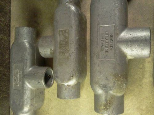 Large set of 12 - used aluminum speedolet killark tee conduit - barn find! for sale