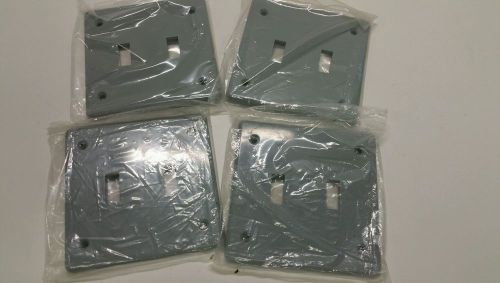 CARLON E98DTSC GRAY FS BOX COVER DOUBLE SWITCH (LOT OF 4) ***NIB***