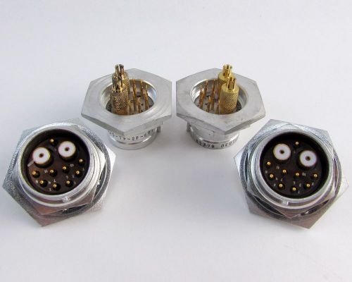 Lot of 4 Deutsch DM5605-19-2P-691 Hermetic Connectors, B/H Receptacle, Gold Pins