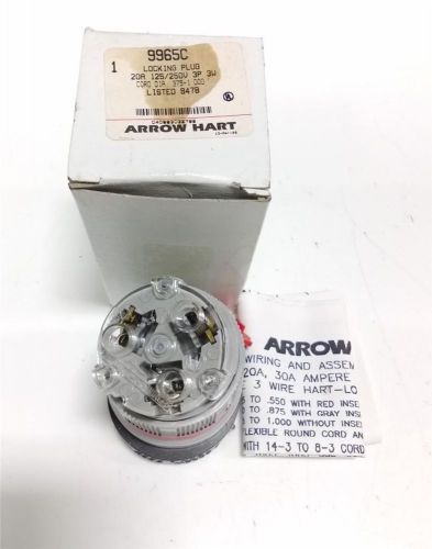 Arrow hart 20a 125/250v 3p 3w locking plug 9965c nib for sale