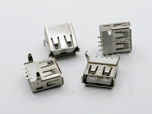 10Pcs USB Female Type-A 4Pin SMT Socket Connector HW-UAF-13