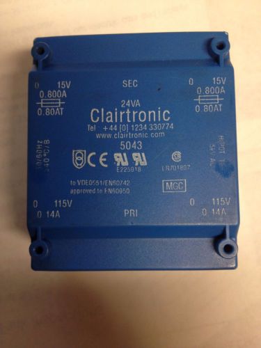 Clairtronic Encapsulated Transformer 5043 15V/15V 24VA ~W3/7