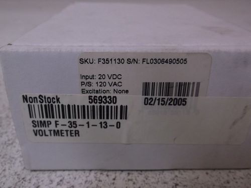 DCV F351130 VOLTMETER *NEW IN A BOX*