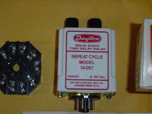 Dayton 1a367 time delay relay repeat cycle .6-60-second with octal base socket for sale
