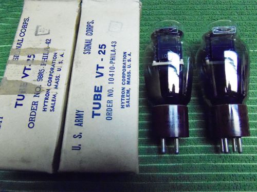 Strongly Matched Pair of HYTRON VT-25 10Y filamentary triode tubes NOS in boxes