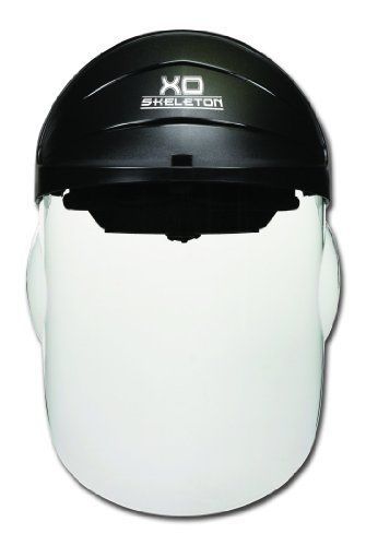 MCR Safety 104 XO Skeleton Nylon Ratchet Headgear with Clear Faceshield, Black