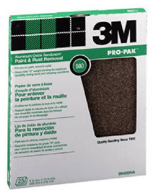 3m company 25-count 9 x 11-inch 220-grit aluminum oxide sandpaper for sale