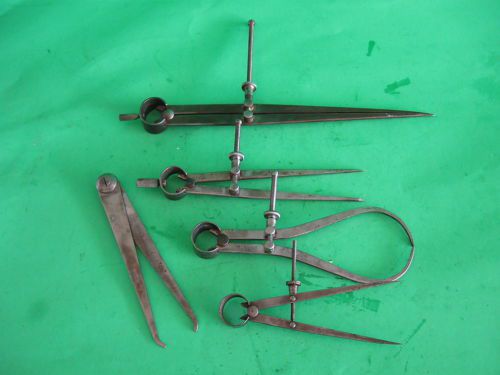 5 vintage spring clip hinged wing dividers goodell pratt machinist old tools for sale