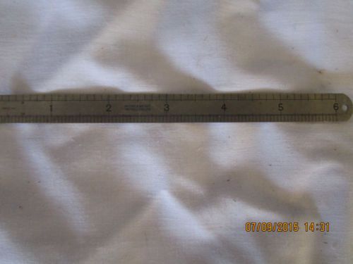 6&#034; Moore and Wright Precision Steel Ruler 1/2&#034; WIDE X 6&#034; LONG  READINGS IN FRAC