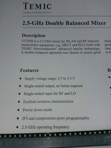 [10 pcs] U2795B Double Balanced Mixer 2.5GHz SO8 Temic(TFK)