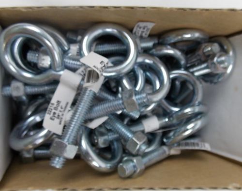 Eye bolts 3/8&#034; x 4&#034; zinc plated #22216 lot of 40 bolts for sale