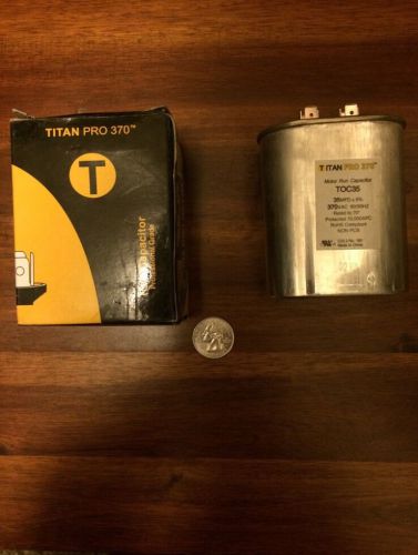 &#034;titan pro 370&#034; 35 mfd 370 vac motor run capacitor -oval for sale