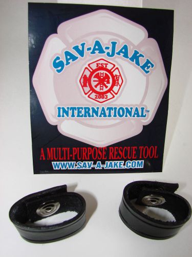 Sav-A-Jake Firefighter Leather Radio Strap Cord Keepers Set of 2