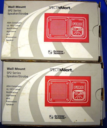 SpectrAlert SP2 Fire Alarm Strobe Speaker - 2 Units - New Old Stock
