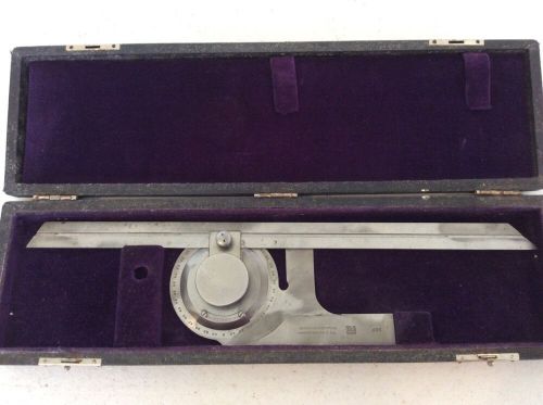 Vintage brown &amp; sharpe no.495 protractor machinist tool with case for sale