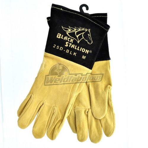 Revco Black Stallion 25D-BLK Premium Deerskin TIG Welding Gloves, Medium