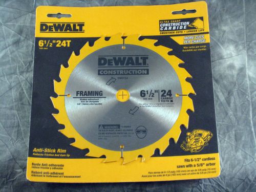 NEW DEWALT DW9154 6-1/2-Inch 24 Tooth Framing Saw Blade with 5/8-Inch Arbor