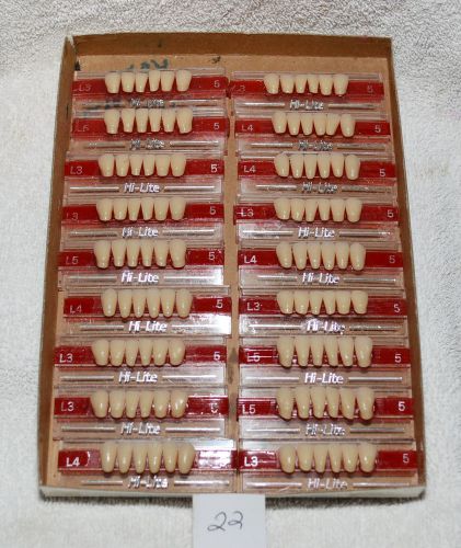18 cards of anterior acrylic denture teeth   hilite for sale