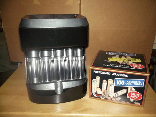 Magnif accuwrapper motorized coin sorter +box 100 assorted wrappers for sale
