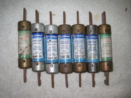 Lot of 7 littlefuse  100a fuse class rk5 flnr 100 for sale