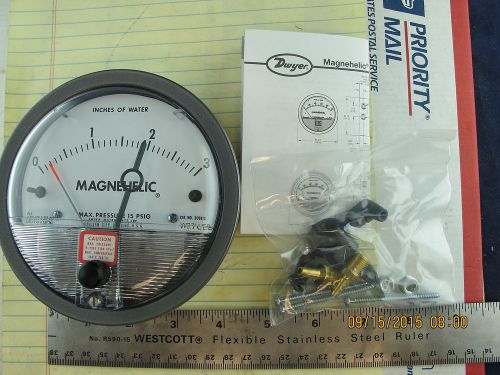 Dwyer magnehelic series 2000 differential pressure gauge range +0.0 to 3 wc&#034; # for sale