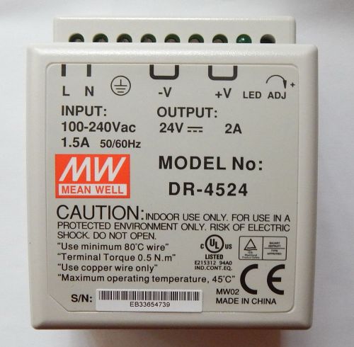 Professional power supply Input 100-240 VAC, Output 24VDC-2A, 50-60 Hz