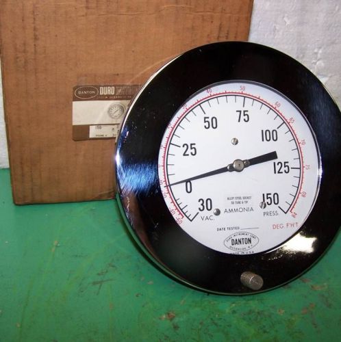 New danton duro series 100 ammonia vacuum pressure gauge ss tube &amp; tip for sale