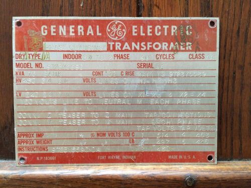 Industrial GE Transformer Vintage Factory Sign