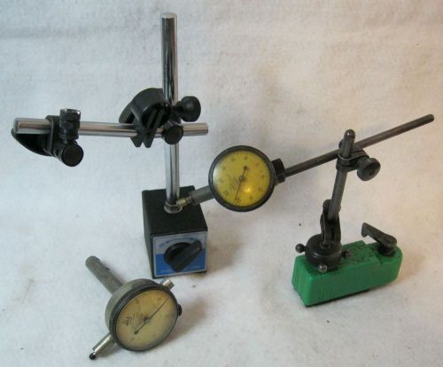 2 Magnetic Indicator Bases (1 Enco Tiny Titan) &amp; 2 Federal .0005 Dial Indicators