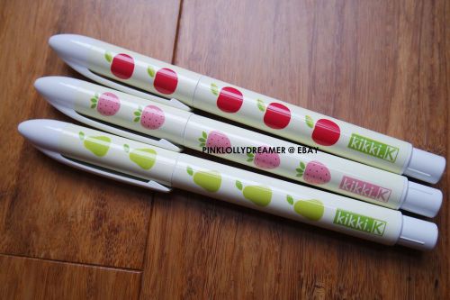 Kikki K planner CUTE 2014 FRUITS BALLPOINT PENS 3PK NEW  - POSTAGE REDUCED