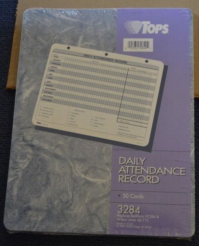 2 TOPS 3284 DAILY ATTENDANCE RECORD (2) 50 CARD PACKS, MADE IN U.S.A. 100 CARDS
