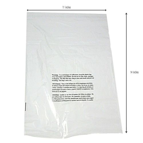 100 Clearl Seal Bags with Suffocation Warning Labels FBA clear bag (11X14)