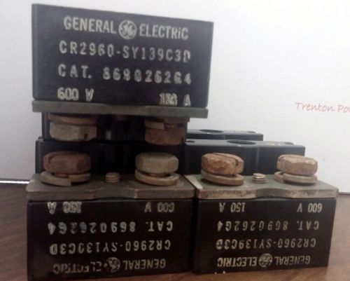 Lot 3 general electric ge cr2960-sy139c3d 600v 150a terminal block tb002 for sale