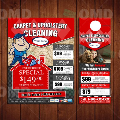 Carpet Cleaning Marketing Bundle - I Design You Print - Flyers &amp; Door Hangers