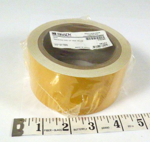 2&#034; x 30 ft. yellow reflective caution safety tape roll   brady 78141 (loca37) for sale