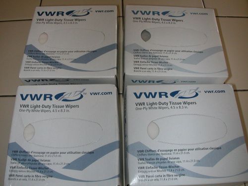 lot of 4 boxes VWR Light-Duty Tissue Wipes 82003-820 one-ply 280 per box