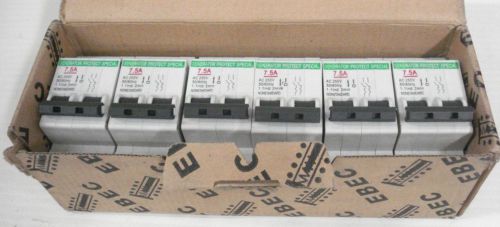 6 Circuit Breakers 7.5A 250V AC 50Hz 60Hz 2 Pole EBEC DZ216-63 Generator Protect