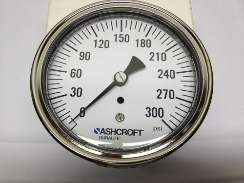 NEW Ashcroft 3.5” Stainless Steel Pressure Gauge 300 PSI 1/4&#034; NPT Back Connect