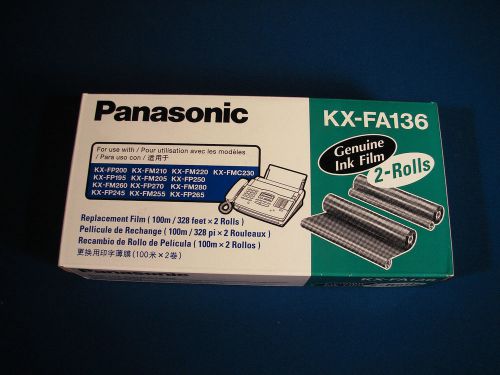 Genuine Original PANASONIC Fax Cartridge KX-FA136 2 Roll Pack NEW  Sealed rolls