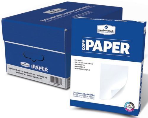 Copy paper 8.5 1/2 x 11 case 10 reams 500 sheets per reem white printer copier for sale