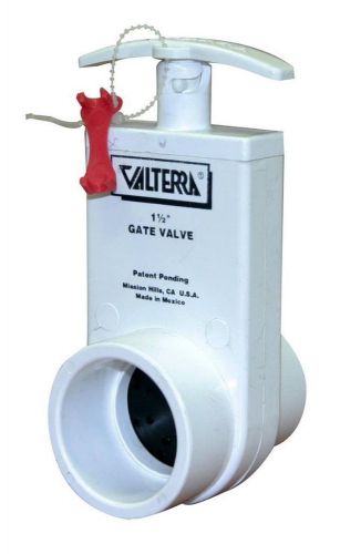 Valterra 2101X PVC Gate Valve White 1-1/2&#034; Unibody Valve Slip w/ Gate Keeper