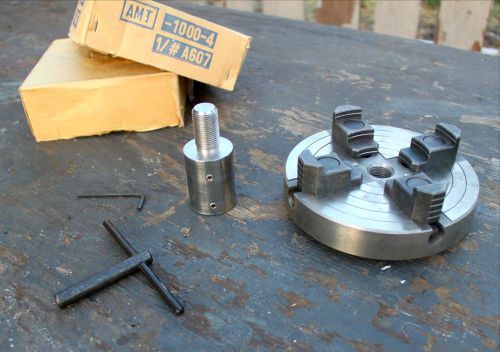 (nos) amt 6” four jaw wood lathe chuck  3/4 ”16 threaded mount for sale