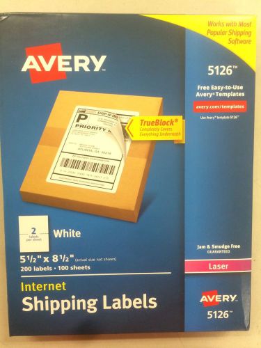 Avery® 5126 White Laser Internet Shipping Labels 5 1/2 x 8 1/2, 200 Labels