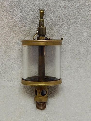 Vintage penberthy brass &amp; glass visible drip oiler hit and miss engine no. 4 for sale