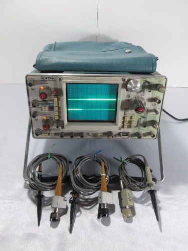 Tektronix 475A 250 MHz 2 Ch Oscilloscope with 3 Probes - TESTED WORKING