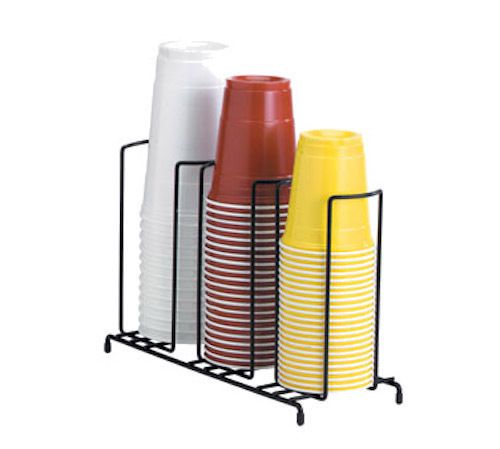 Dispense Rite WR Black Wire Rack Cup and Lid Organizer, 8 1/2 x 14 1/2 x 5 inch