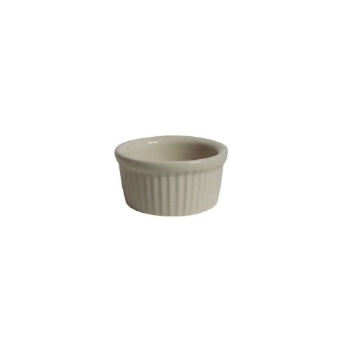 Tuxton BEX-0352 3.5 Oz. Eggshell Fluted Ramekin - 48 / CS